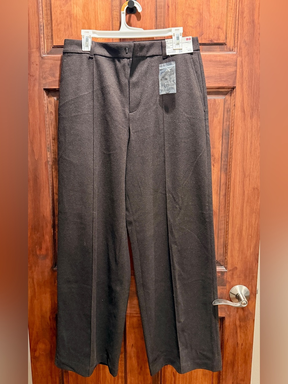 Uniqlo Men's Black Wide-Leg Dress Pants